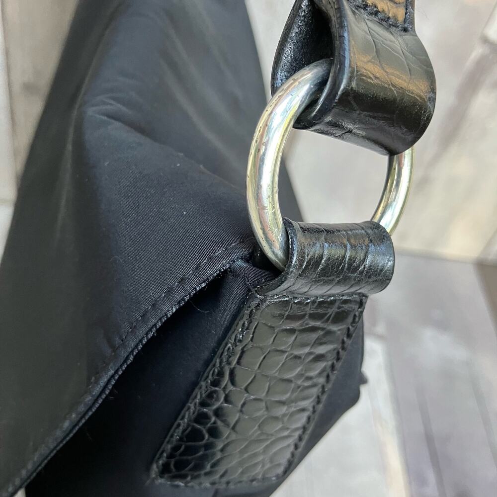 Ralph‎ Lauren Purse Nylon Leather Messenger Crossbody Mock Croc Preppy Old Money - Picture 11 of 16